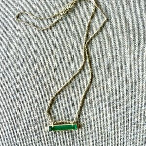 Kendra Scott Green Bar Necklace with Gold Chain